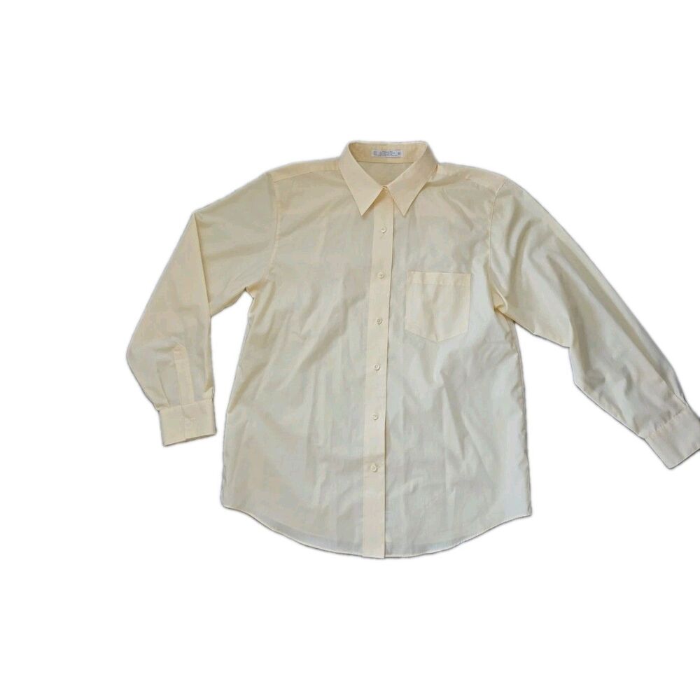 Vintage Foxcroft Wrinkle Free Women's Yellow Button Down Shirt Sz 12 GUC